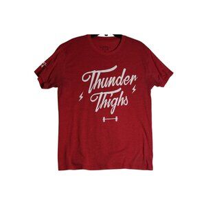 Barbell Red Thunder Thighs Gym Workout Tee Shirt Mens Large